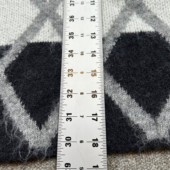 Lili Sidonio Anthropologie Plaid Fuzzy Sweater Grey Black White Boxy Cropped XS - Picture 6 of 8